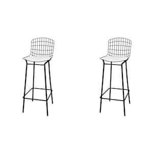Madeline 41.73 in. Black and White Bar Stool (Set of 2)