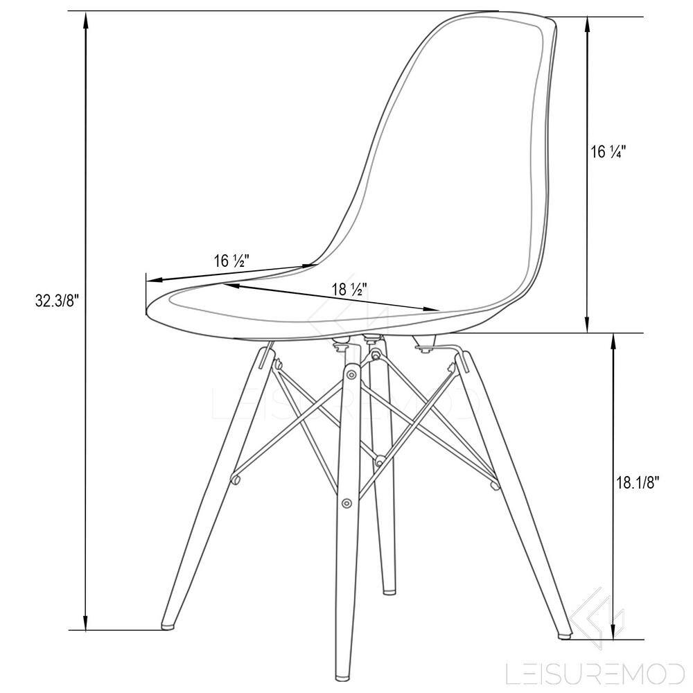Transparent Red Molded Plastic Side Chair with Wooden Legs