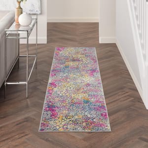 Passion Yellow/Multicolor 2 ft. x 8 ft. Persian Modern Kitchen Runner Area Rug