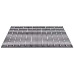 2ft. x 4ft. Grit-Top Series Fiberglass Grating Drain Grates 1in.x4in.x1in. for Trench Cover, Car Washes, Pool Deck, Gray