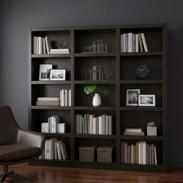 Concepts In Wood 72 in. Espresso Wood 15-shelf Standard Bookcase