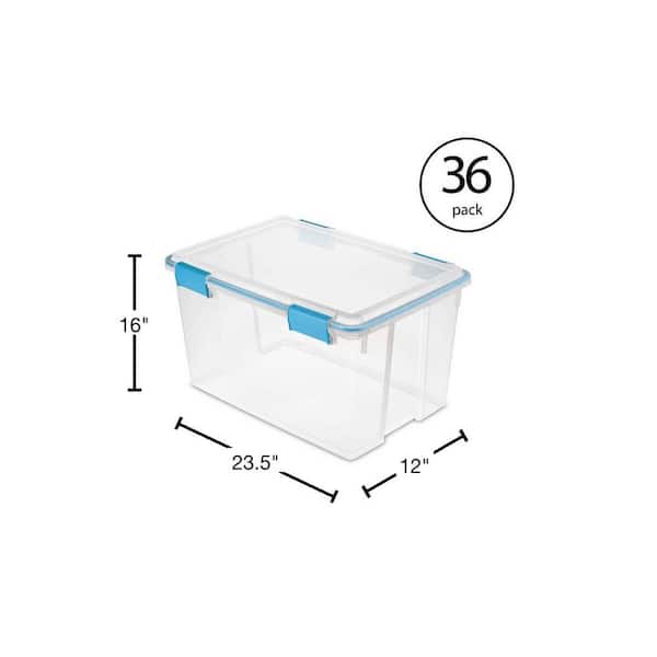 Sterilite sterilite 37 qt thin gasket box clear storage bin containers,  4-pack