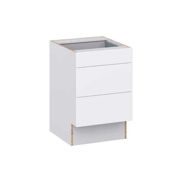 J COLLECTION Timberline 21 in. W x 23 in. D x 32.5 in. H Assembled Slab Accessible ADA Drawer Base Kitchen Cabinet in Bright White