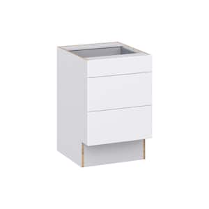 Fairhope Bright White Slab Assembled ADA Drawer Base Cabinet with 3 Drawers (21 in. W x 32.5 in. H x 23.75 in. D)