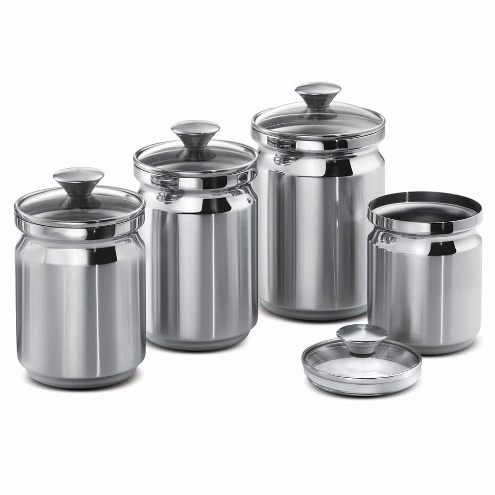 Tramontina Gourmet 4-Piece Stainless Steel Covered Canister Set T-404DS -  The Home Depot