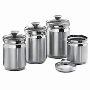 Gourmet 4-Piece Stainless Steel Covered Canister Set