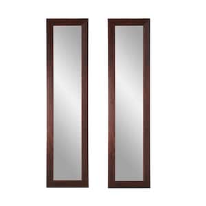 Oversized Rectangle Brown 2 Piece Mirror (71 in. H x 16 in. W)