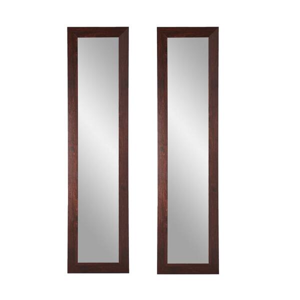 BrandtWorks Oversized Rectangle Brown 2 Piece Mirror (71 in. H x 16 in. W)