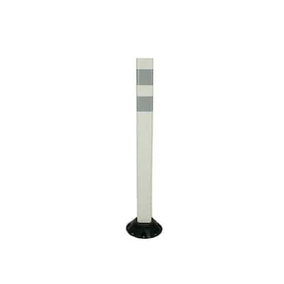 36 in. Repo Post Workzone White Delineator Post and Base with High-Intensity Band