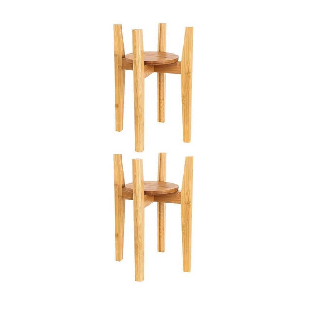 WHAT WE WANT WWW_FBFOOTSTAND ② 1-Tier Natural Wood Plant Stand (12 in. H W x 15 in. H) 2-pack