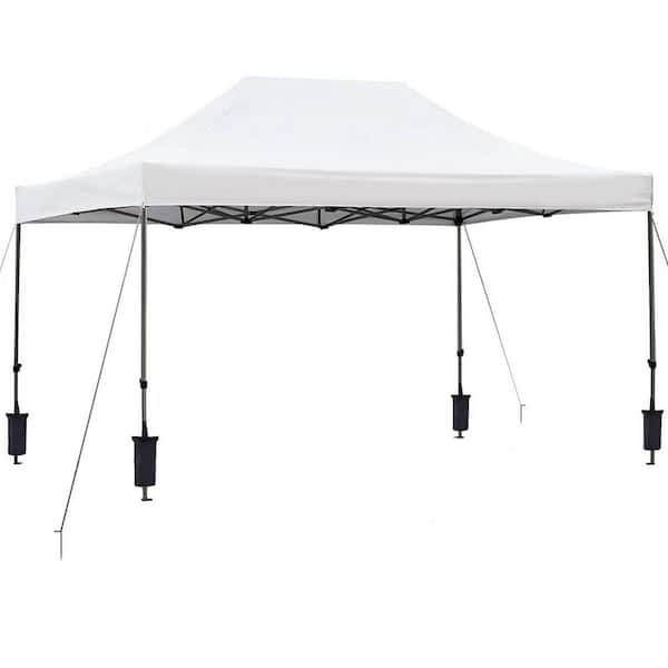 Unbranded 10 ft. x 15 ft. Canopy Tent, Instant Canopy with Roller Bag, Sand Bags, Wind Ropes and Ground Nails, Party Tent, White