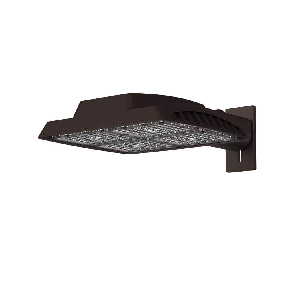 Commercial Electric 1300-Watt Equivalent Integrated LED Bronze Dusk to Dawn Area Light, 4000K