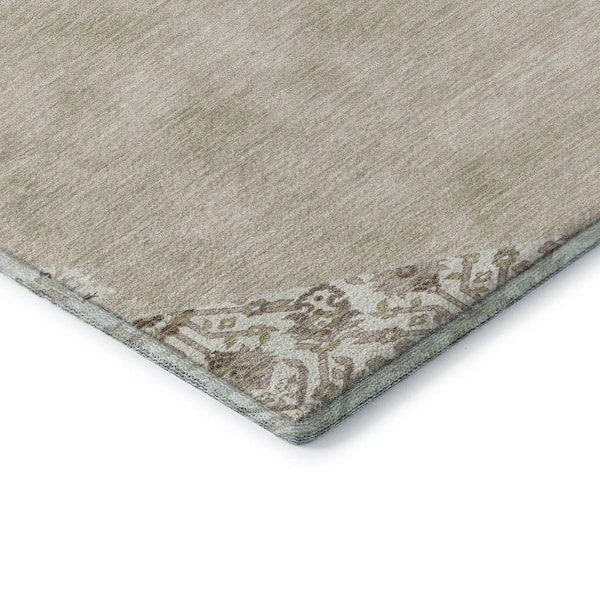 Mayfield Premium Machine Washable Abstract AMF1011 Beige 10 ft. x 14 ft. Area Rug