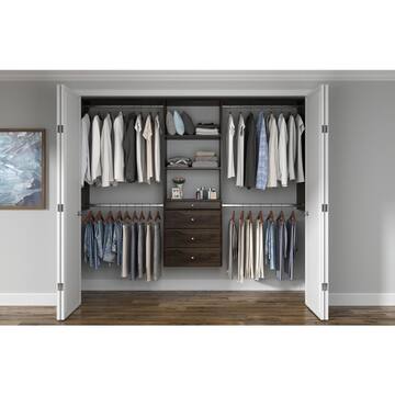 Closet Evolution Ultimate 60 in. W - 96 in. W Espresso Wood Closet System TR19