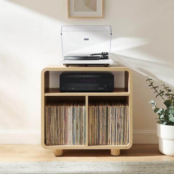 CROSLEY FURNITURE Zoe Ash Record Player Stand with Vinyl Storage