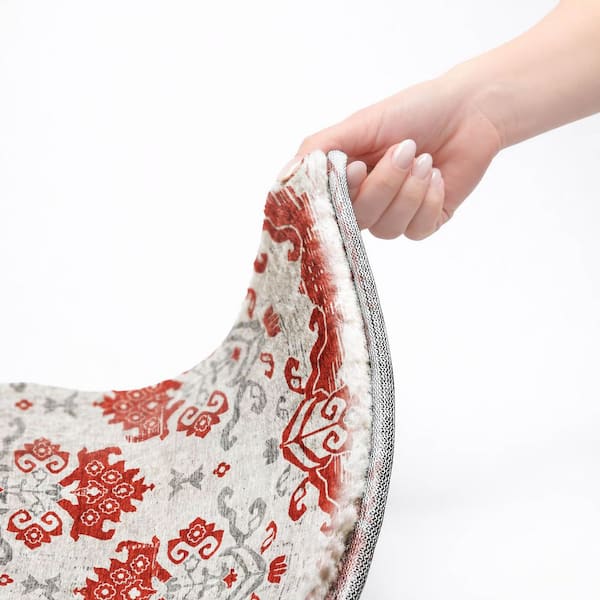Dream Shag Premium Machine Washable Abstract ADS759 Red 10 ft. x 14 ft. Area Rug