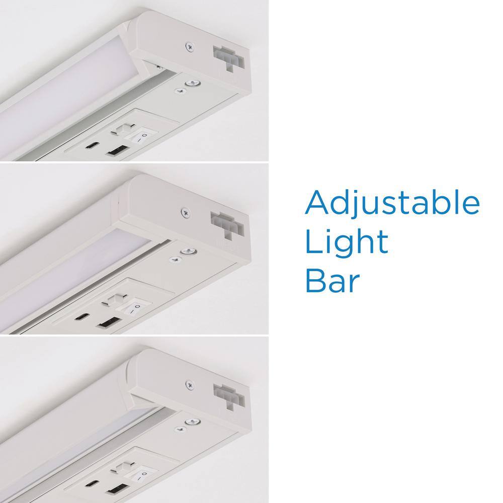 Elena 40-Inch White LED Under Cabinet Light with Frosted Acrylic Diffuser