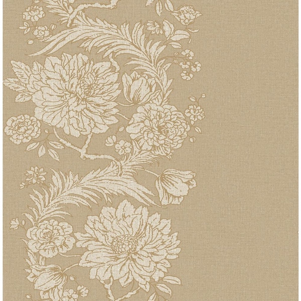 Gisela Neutral Floral Columns Wallpaper