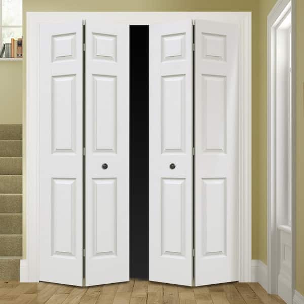 Smooth 6-Panel Hollow Core Molded Interior Closet Bi-fold Door