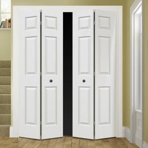 60 in. x 80 in. Colonist Primed Textured Molded Composite MDF Closet Bi-Fold Double Door