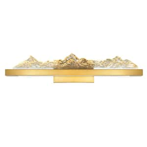 Himalayas 26 in. 1-Light Integrated LED Brass Vanity Light