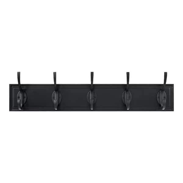 Home Decorators Collection Snap Install 27 in. Black Hook Rack