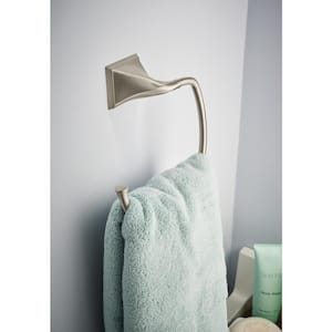 allen + roth Jordon Brushed Nickel Wall Mount Single Towel Ring in the Towel  Rings department at