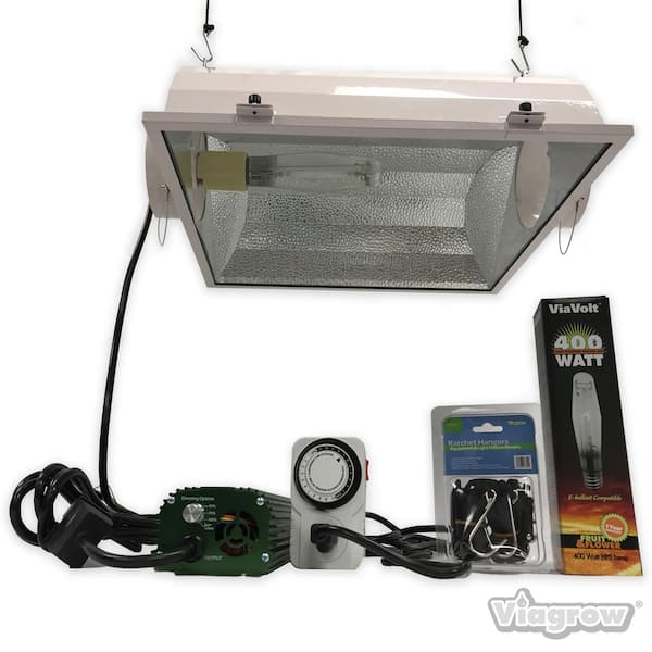 ViaVolt 400 Watt HPS/MH White Grow Light System with Timer/Remote Ballast and Air Cooled Reflector