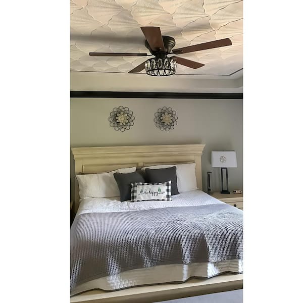 Bellina 52 in. Indoor Black Ceiling Fans with Light Kit and Remote Control Included