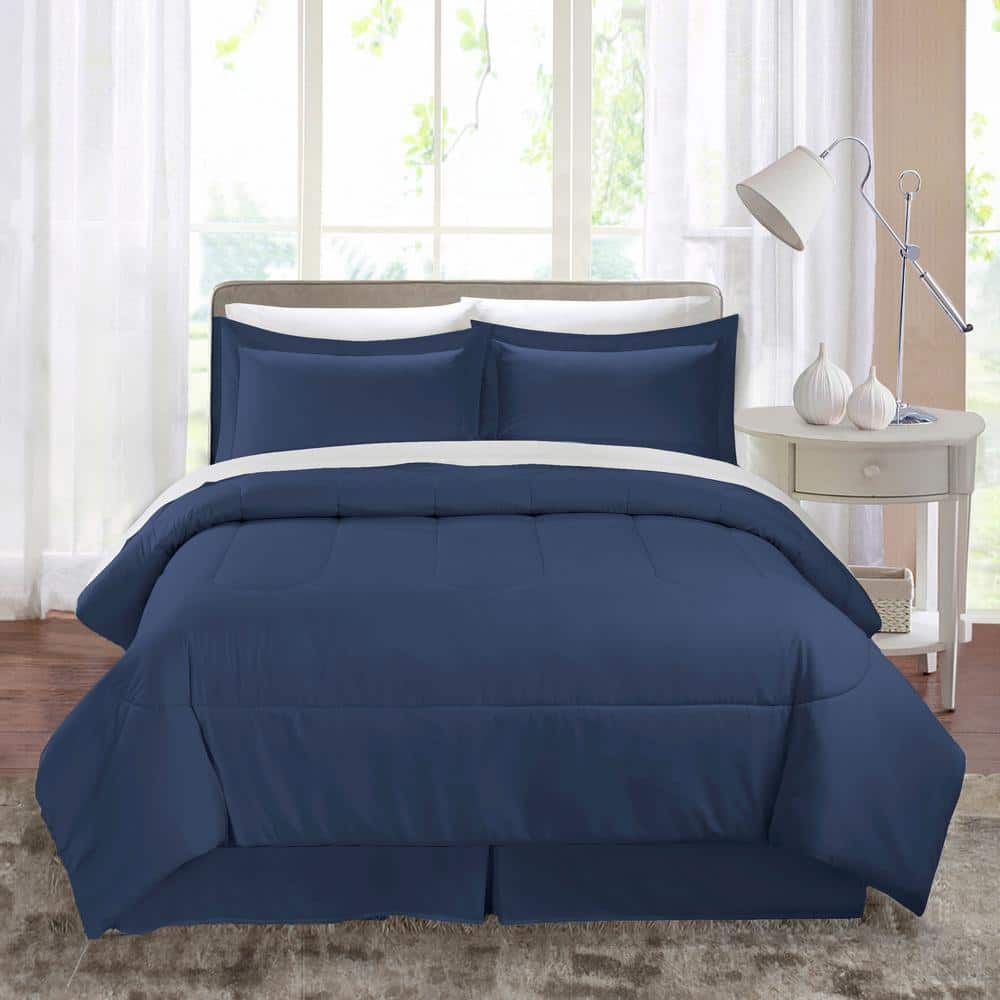 Indigo Full Microfiber Down Alternative Bed in a Bag Set