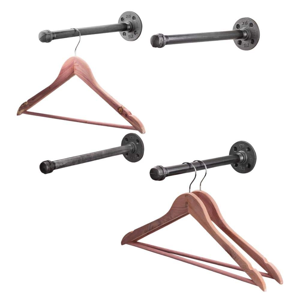 1/2 in. x 1 ft. L Black Pipe Wall Mounted Clothing Bracket Kit (Set of 4) price history on PriceWatchPro
