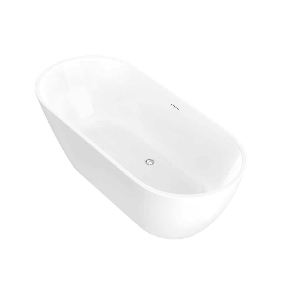 Mone 67 in. L x 29 in. W Acrylic Glossy Flat bottom Soaking Bathtub in Whit