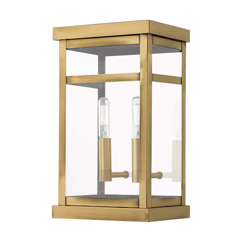 Antique Brass Rectangle Outdoor Sconce Light