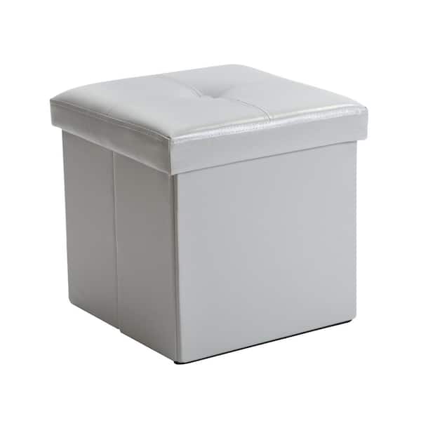 SIMPLIFY Single Grey Folding Ottoman