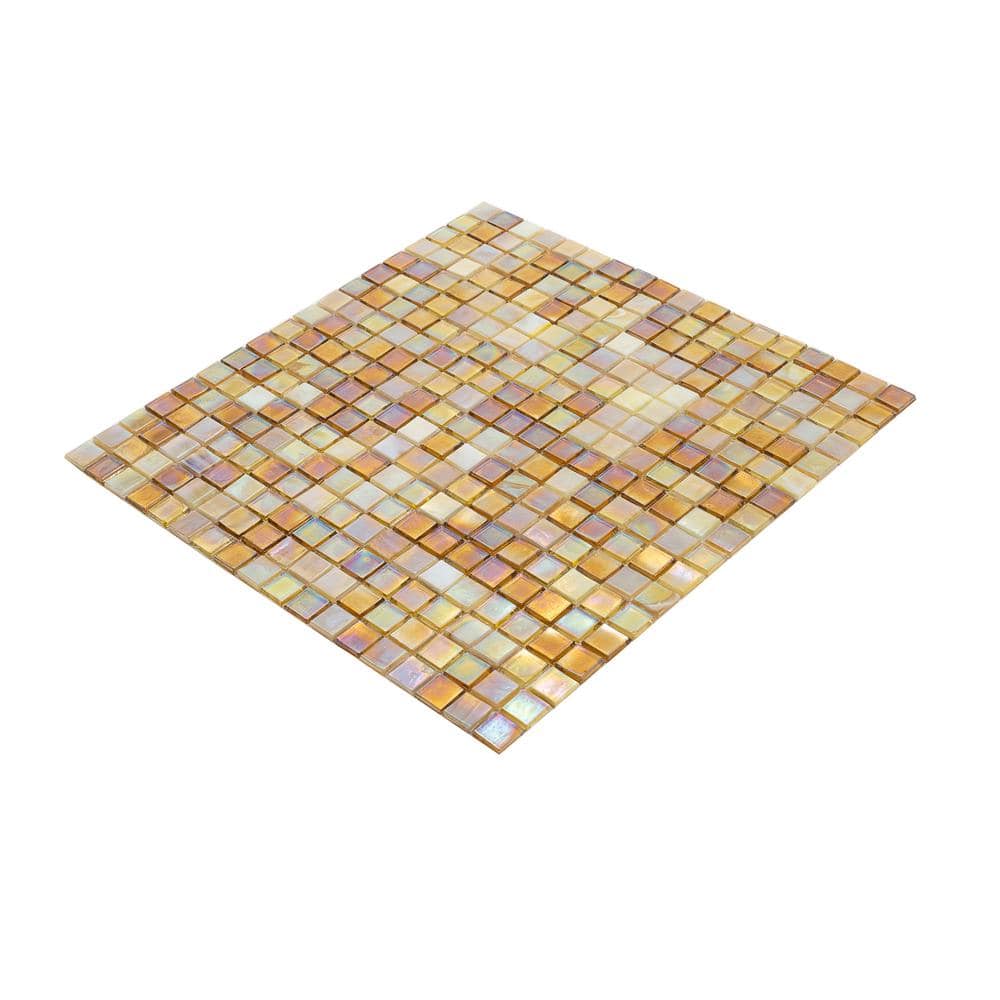 Golden Iridescent Glass Mosaic Wall and Floor Tile