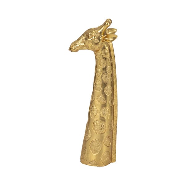 Liv & Skye Gold 4 in. x 13 in. Resin Giraffe Head Figurine