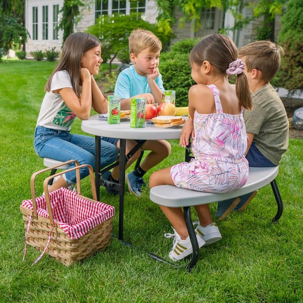 Lifetime 39.6 in. Pumice Oval Steel and Resin Kids Picnic Table
