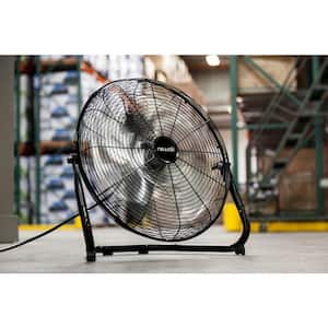 18 in. High Velocity Portable Floor Fan with 3 Fan Speeds and Long-Lasting Ball Bearing Motor - Black