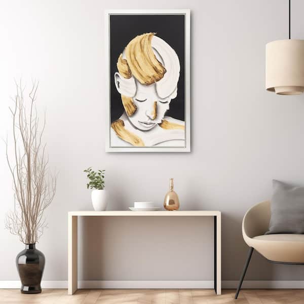 White Framed Deep Thought Acrylic Art Print 59 in. x 36 in.