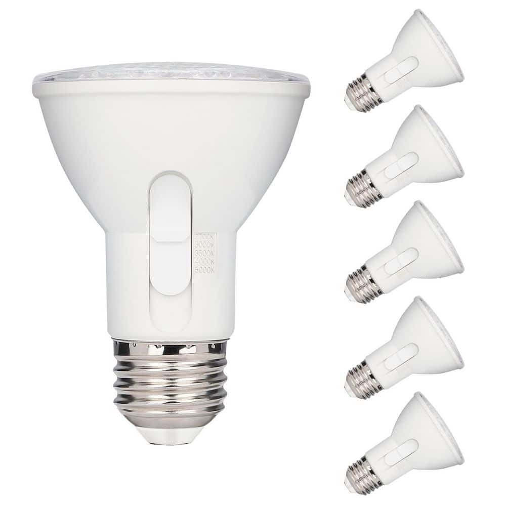 50 Watt Equivalent Clear PAR20 Flood Dimmable LED Light Bulb Medium (E26) Base with Color Temperature Selectable, 6-Pack price history on PriceWatchPro