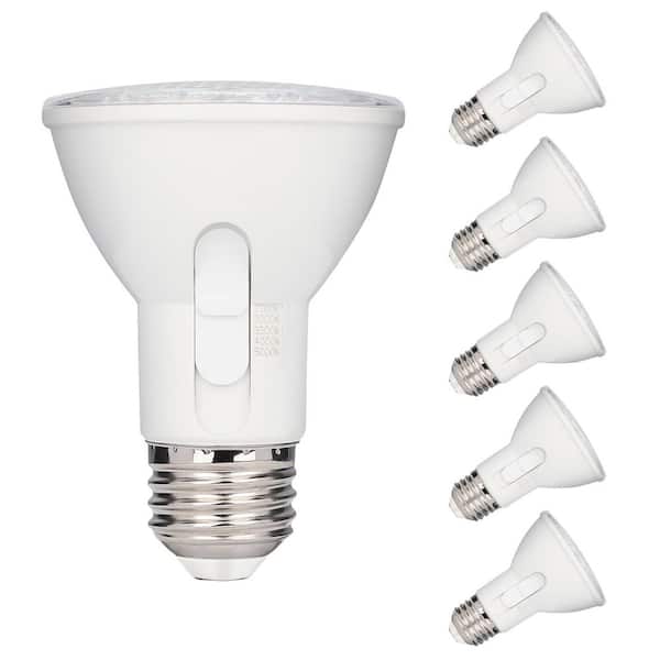 50-Watt Equivalent Clear PAR20 Flood Dimmable Reflector LED Light Bulb, 6-Pack