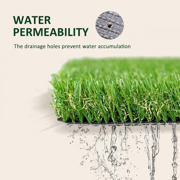 Huluwat 3 ft. x 10 ft. Green Thick Realistic Artificial Grass Rug with Simulated Look and Feel UV Protection 1.25