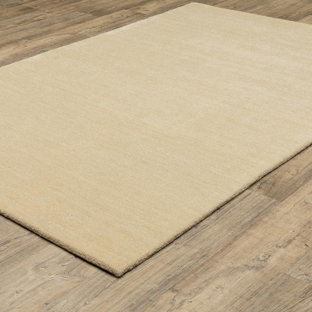 Allaire Beige 10' x 13' Hand-Tufted Wool Indoor Area Rug