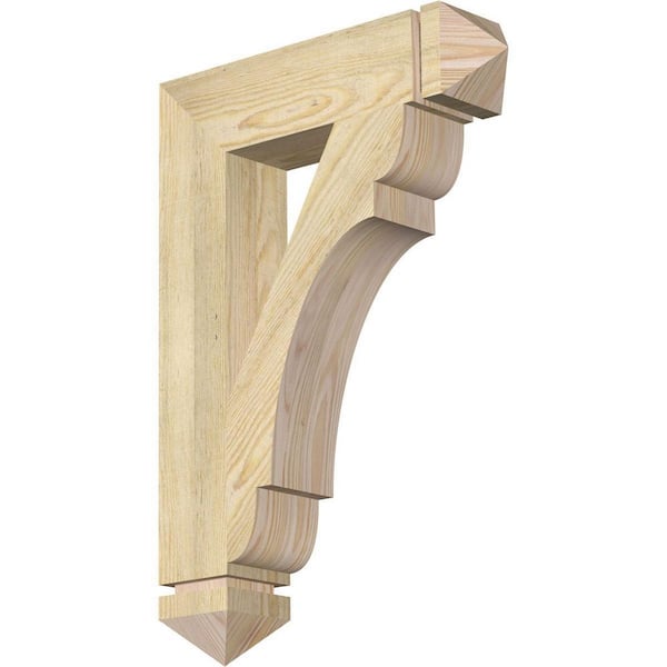 Ekena Millwork 4 in. x 26 in. x 18 in. Douglas Fir Olympic Arts and Crafts Rough Sawn Bracket