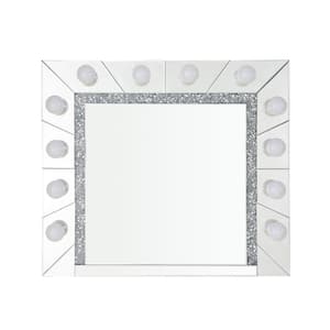 32 in. W x 28 in. H Glass Silver Vanity Mirror