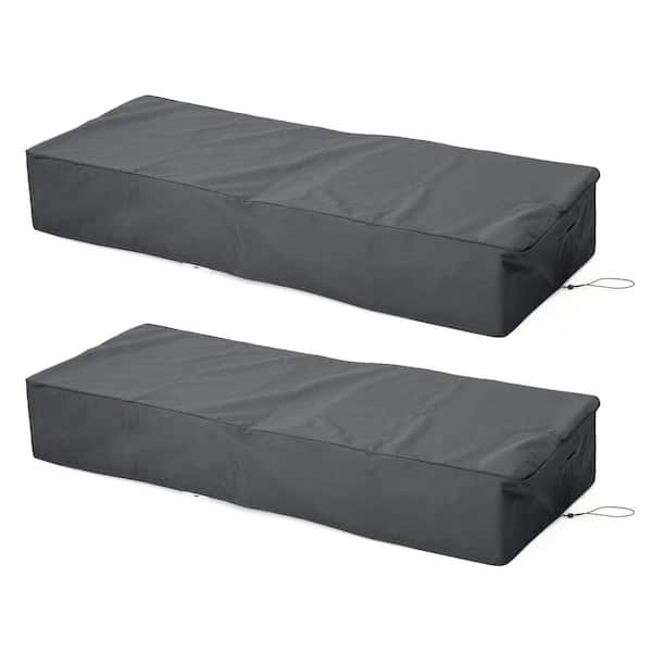 Shield Gray Fabric Outdoor Patio Chaise Lounge Cover (Set of 2)