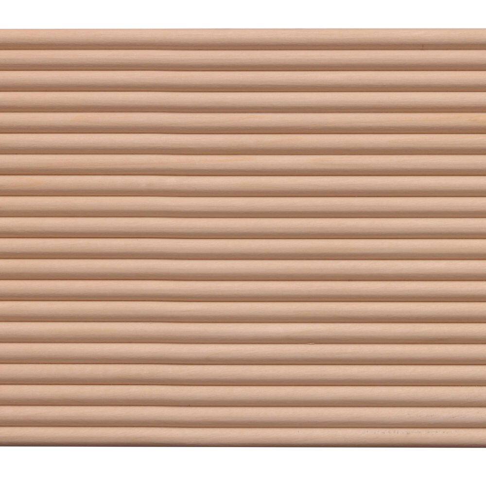 Unfinished White Wood Reeded Panel Moulding, 5 x 96 inches