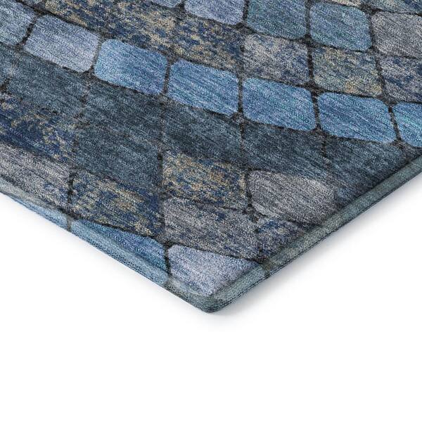 Mayfield Premium Machine Washable Abstract AMF2216 Navy 2 ft. x 3 ft. Accent Rug
