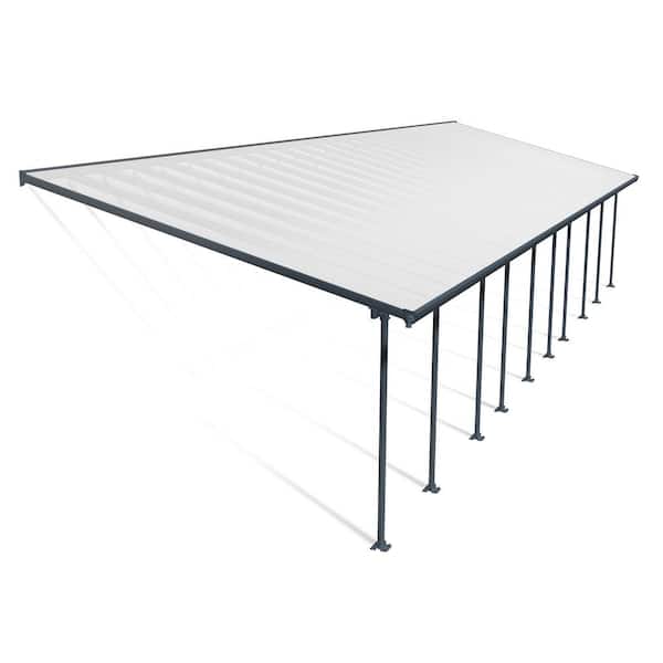 CANOPIA by PALRAM Feria 13 ft. x 48 ft. Gray/Clear Aluminum Patio Cover
