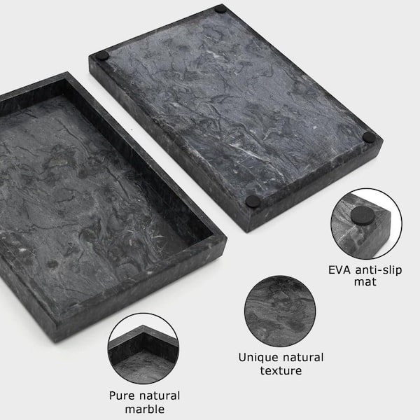 Natural Black Marble Vanity Tray for Bathroom and Kitchen UMLWLM